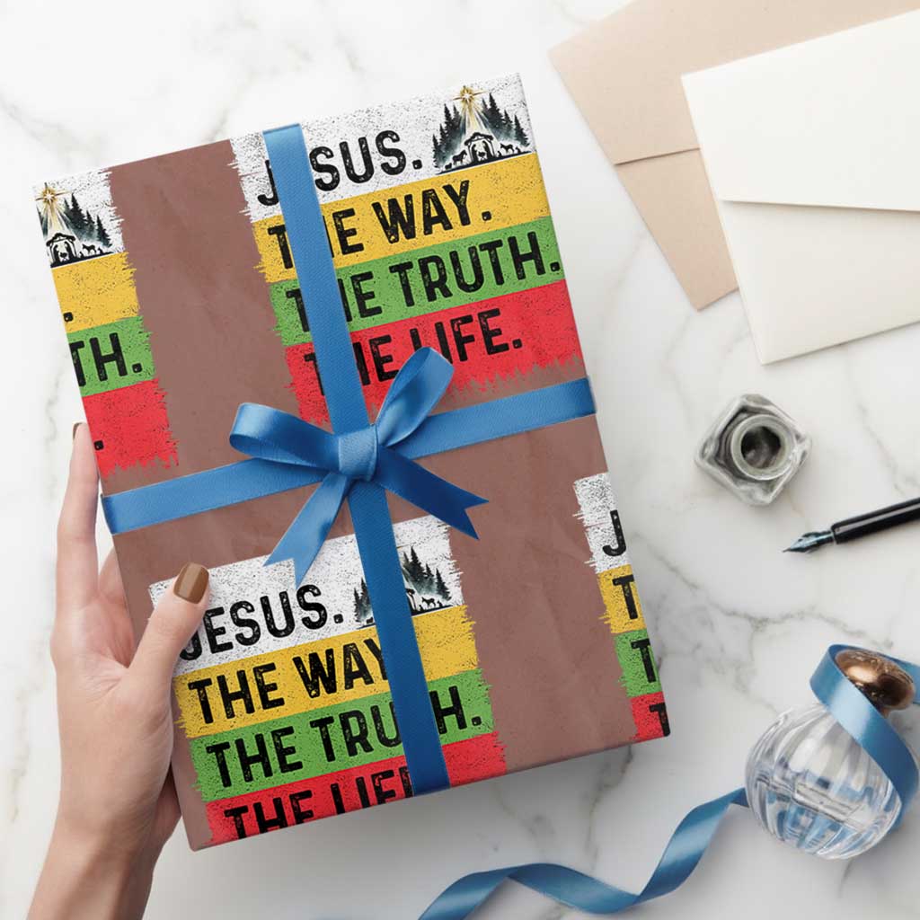 Jesus Christian Wrapping Paper Roll The Way The Truth The Life Nativity Scene - Wonder Print Shop