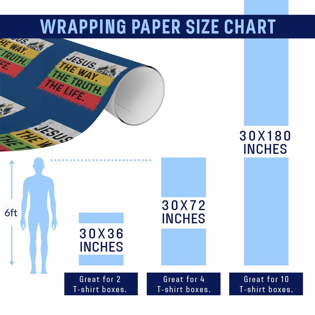 Jesus Christian Wrapping Paper Roll The Way The Truth The Life Nativity Scene - Wonder Print Shop
