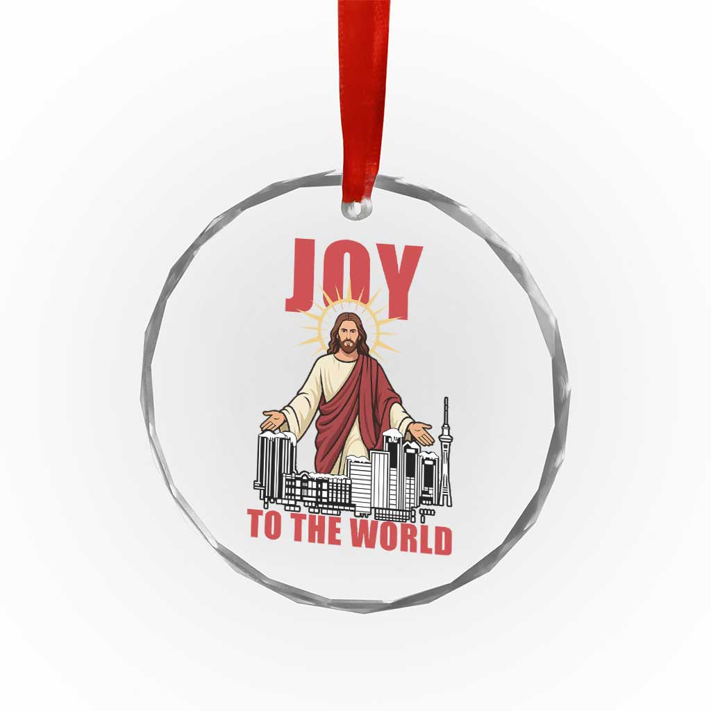 Jesus Christmas Crystal Glass Ornament Joy To The World Christian - Wonder Print Shop