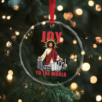 Jesus Christmas Crystal Glass Ornament Joy To The World Christian - Wonder Print Shop