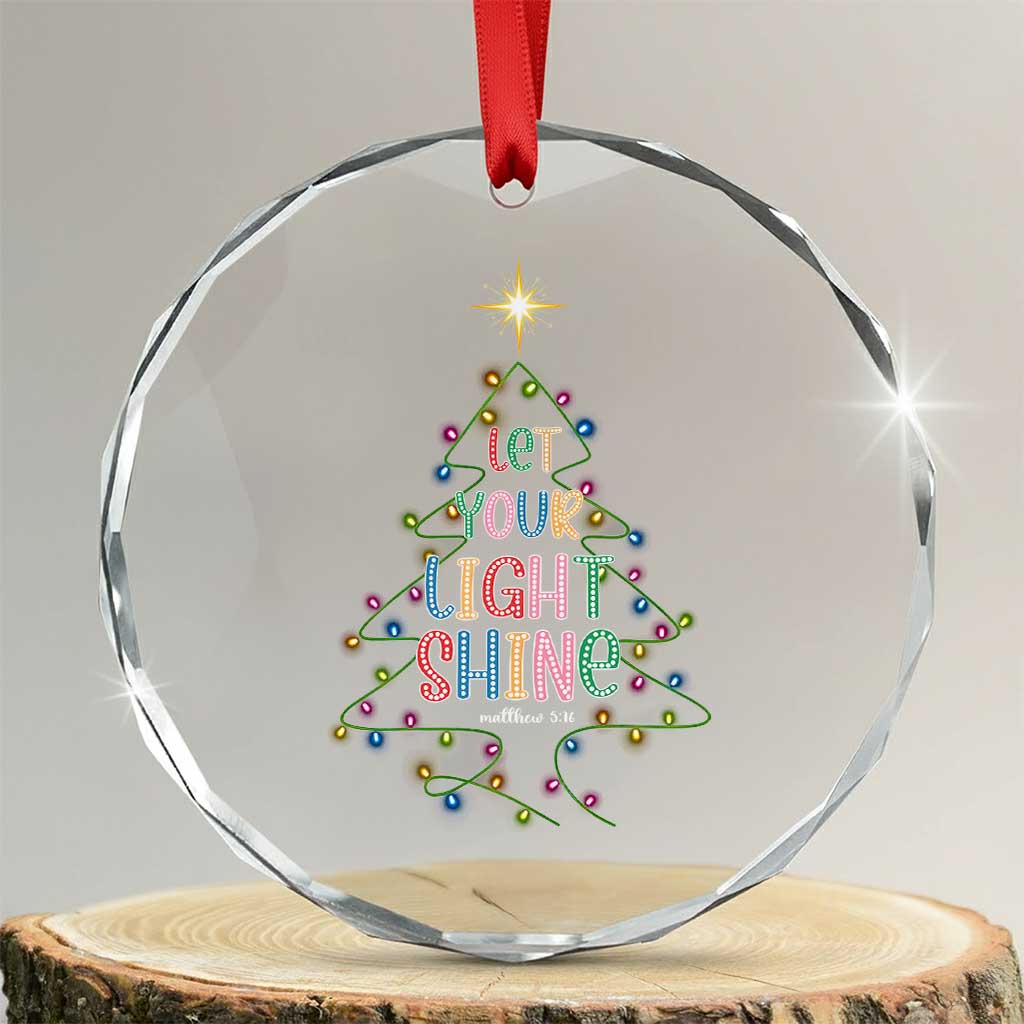 Jesus Christmas Crystal Glass Ornament Let Your Light Shine Matthew 5:16 - Wonder Print Shop