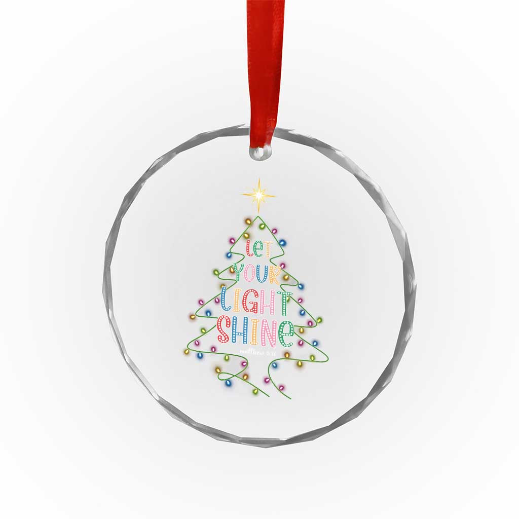 Jesus Christmas Crystal Glass Ornament Let Your Light Shine Matthew 5:16 - Wonder Print Shop