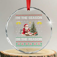 Jesus Christmas Crystal Glass Ornament Santa With Jesus Baby Reason Xmas - Wonder Print Shop