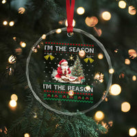 Jesus Christmas Crystal Glass Ornament Santa With Jesus Baby Reason Xmas - Wonder Print Shop