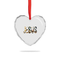 Jesus Christmas Heart Crystal Glass Ornament Nativity Holy Night Christian Faith - Wonder Print Shop