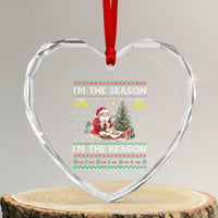 Jesus Christmas Heart Crystal Glass Ornament Santa With Jesus Baby Reason Xmas - Wonder Print Shop