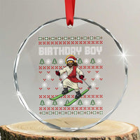 Jesus Christmas Meme Crystal Glass Ornament Snowboard Birthday Boy Ugly Xmas - Wonder Print Shop