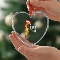 Jesus Christmas Meme Heart Crystal Glass Ornament I Saw That - Wonder Print Shop