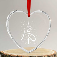 Jesus Christmas Tree Heart Crystal Glass Ornament Christian Faith - Wonder Print Shop