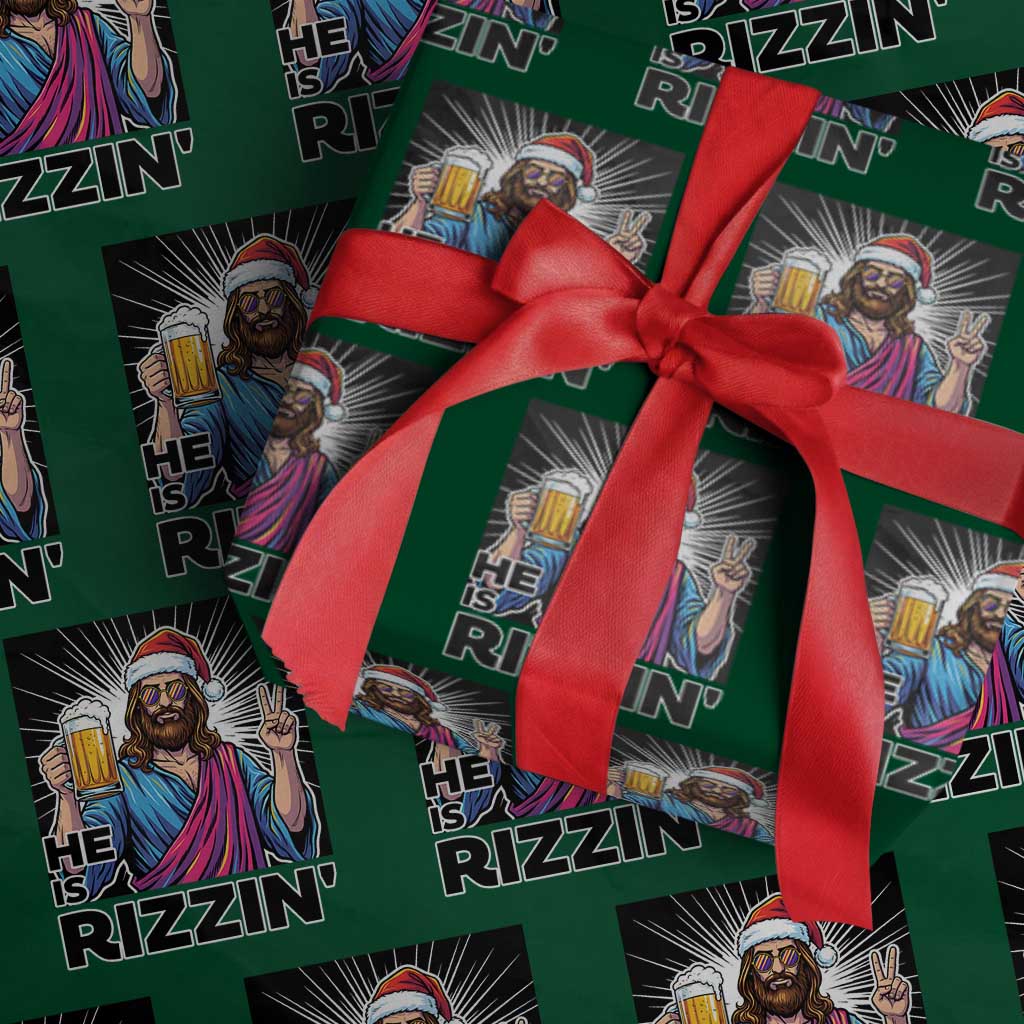 Jesus Christmas Wrapping Paper Roll Funny Drinking Beer Xmas Holiday - Wonder Print Shop