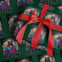 Jesus Christmas Wrapping Paper Roll Funny Drinking Beer Xmas Holiday - Wonder Print Shop