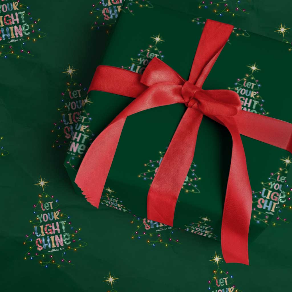 Jesus Christmas Wrapping Paper Roll Let Your Light Shine Matthew 5:16 - Wonder Print Shop