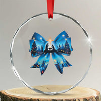 Jesus God Nativity Scene Coquette Bow Xmas Crystal Glass Ornament TS11