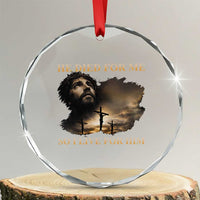 Jesus He Dided For Me So I Live For Him Crystal Glass Ornament Christian Religious Bible
