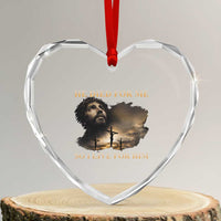 Jesus He Dided For Me So I Live For Him Heart Crystal Glass Ornament Christian Religious Bible