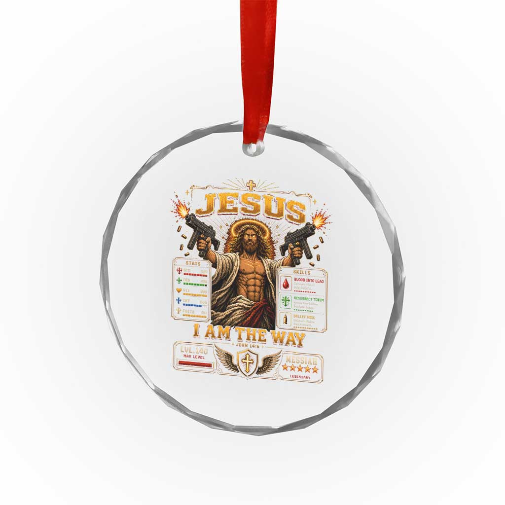 Jesus I Am the Way Character Stats RPG Books Crystal Glass Ornament