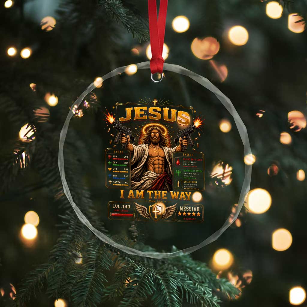 Jesus I Am the Way Character Stats RPG Books Crystal Glass Ornament