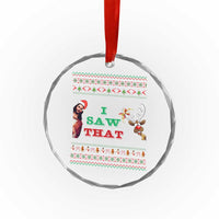 Jesus I Saw That Meme Crystal Glass Ornament Funny Ugly Christmas Religious Christian - Wonder Print Shop