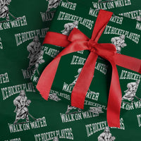 Jesus Ice Hockey Players Walk On Water Wrapping Paper Roll Funny Christian Gift - Wonder Print Shop