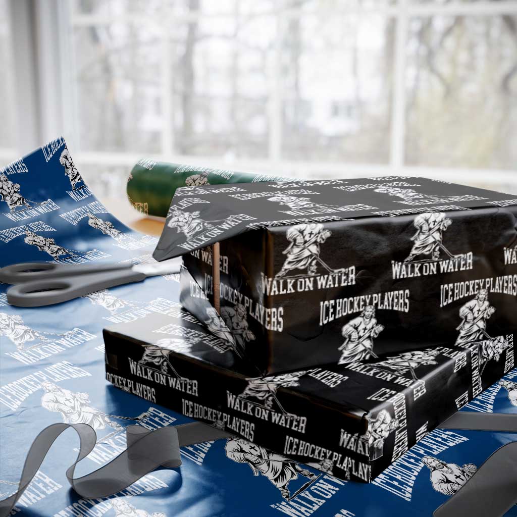 Jesus Ice Hockey Players Walk On Water Wrapping Paper Roll Funny Christian Gift - Wonder Print Shop