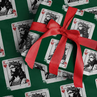 Jesus Is King Playing Card Graphic Wrapping Paper Roll King of Hearts Christian Faith