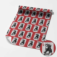 Jesus Is King Playing Card Graphic Wrapping Paper Roll King of Hearts Christian Faith