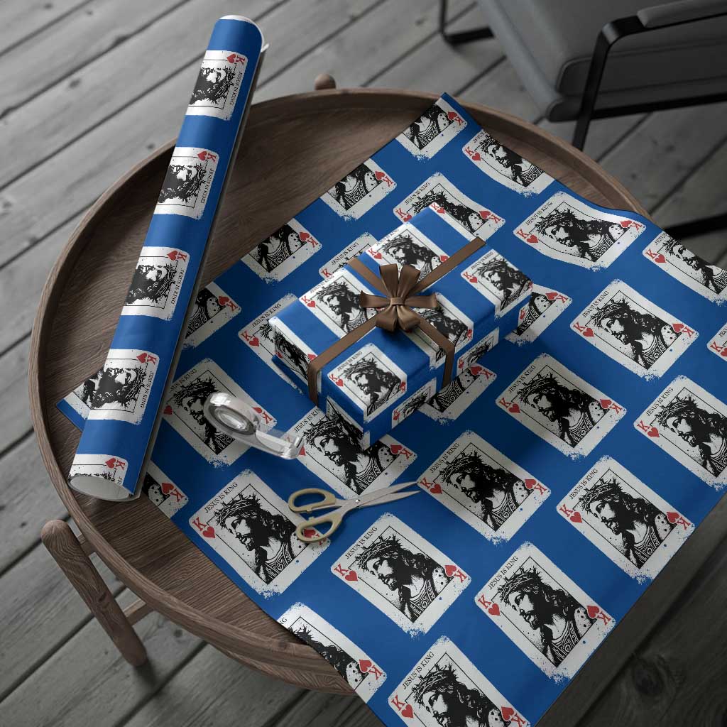 Jesus Is King Playing Card Graphic Wrapping Paper Roll King of Hearts Christian Faith