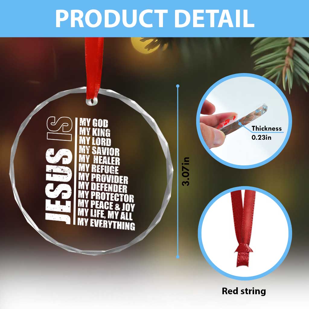 Jesus Is My Everything My God My Lord And Savior Christian Crystal Glass Ornament - Wonder Print Shop