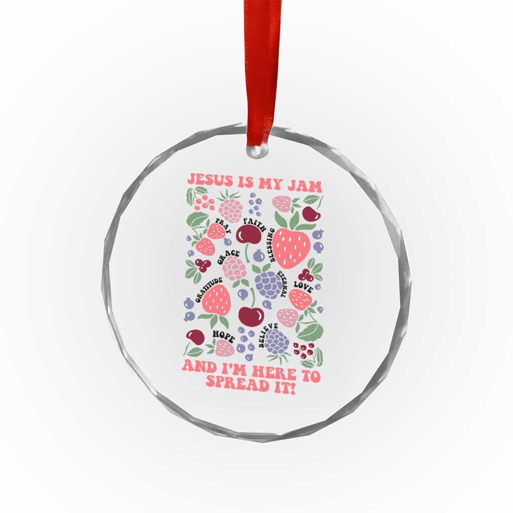 Jesus Is My Jam And I Am Here To Spread It Crystal Glass Ornament Christian Faith - Wonder Print Shop