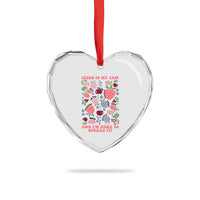 Jesus Is My Jam And I Am Here To Spread It Heart Crystal Glass Ornament Christian Faith - Wonder Print Shop