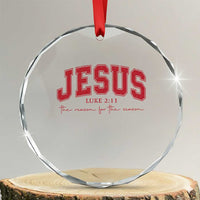 Jesus is the Reason Christmas Crystal Glass Ornament Christian Varsity - Wonder Print Shop