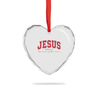 Jesus is the Reason Christmas Heart Crystal Glass Ornament Christian Varsity - Wonder Print Shop