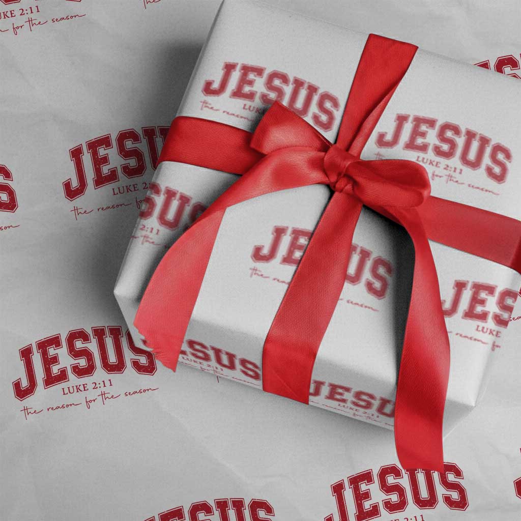 Jesus is the Reason Christmas Wrapping Paper Roll Christian Varsity - Wonder Print Shop