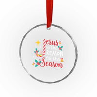Jesus Is The Reason For The Season Crystal Glass Ornament Christmas Jolly Bell TS11