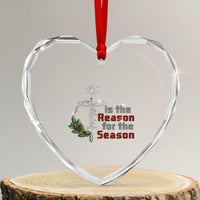Jesus Is The Reason For The Season Heart Crystal Glass Ornament - Wonder Print Shop