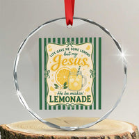 Jesus Lemonade Crystal Glass Ornament Funny Christian Life Gave Me Lemons But My Jesus Makes Lemonade