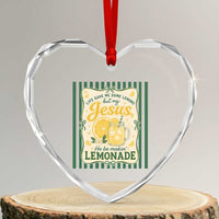 Jesus Lemonade Heart Crystal Glass Ornament Funny Christian Life Gave Me Lemons But My Jesus Makes Lemonade