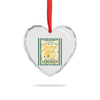 Jesus Lemonade Heart Crystal Glass Ornament Funny Christian Life Gave Me Lemons But My Jesus Makes Lemonade