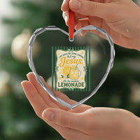 Jesus Lemonade Heart Crystal Glass Ornament Funny Christian Life Gave Me Lemons But My Jesus Makes Lemonade