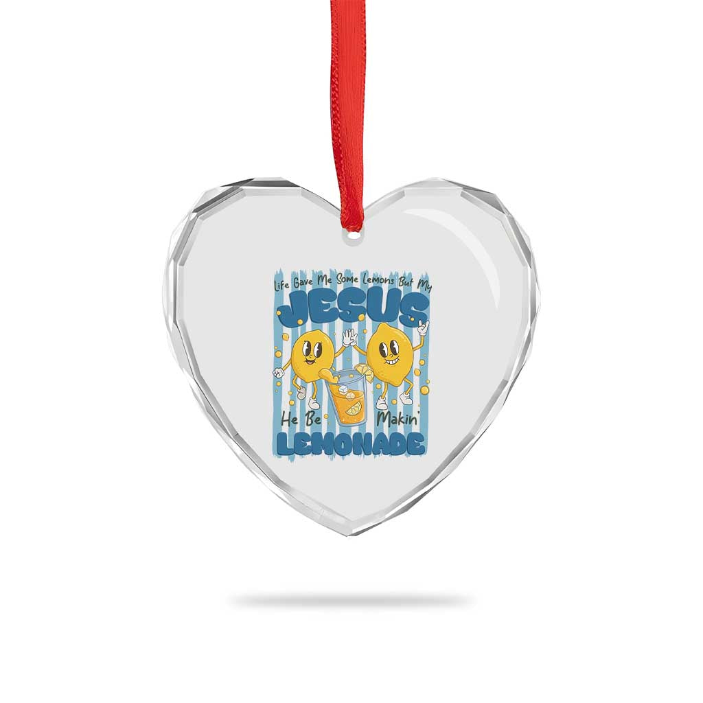 Jesus Lemonade Heart Crystal Glass Ornament Life Gave Me Some Lemons