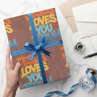 Jesus Loves You Bruh Wrapping Paper Roll Funny Christian Believer Faith God Retro Religious