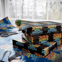 Jesus Loves You Bruh Wrapping Paper Roll Funny Christian Believer Faith God Retro Religious