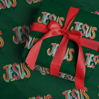 Jesus Loves You Colorful Brush Stroke Christian Wrapping Paper Roll Faith Inspirational Religious Gift for Believers