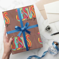 Jesus Loves You Colorful Brush Stroke Christian Wrapping Paper Roll Faith Inspirational Religious Gift for Believers