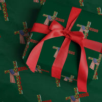Jesus Patriotic Christmas Wrapping Paper Roll Loves Jesus And America Too - Wonder Print Shop