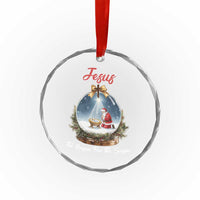 Jesus Santa Christmas Crystal Glass Ornament The Reason For The Season - Wonder Print Shop