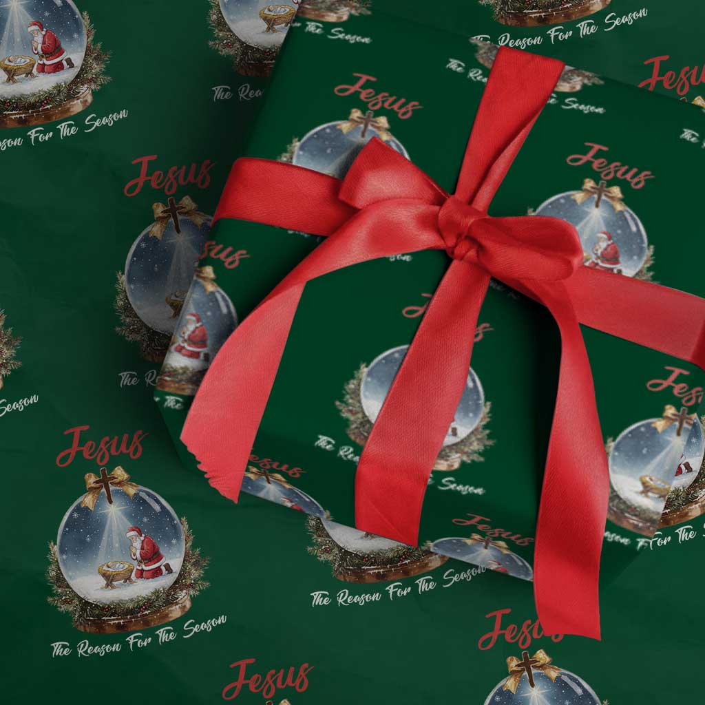 Jesus Santa Xmas Wrapping Paper Roll The Reason For The Season - Wonder Print Shop