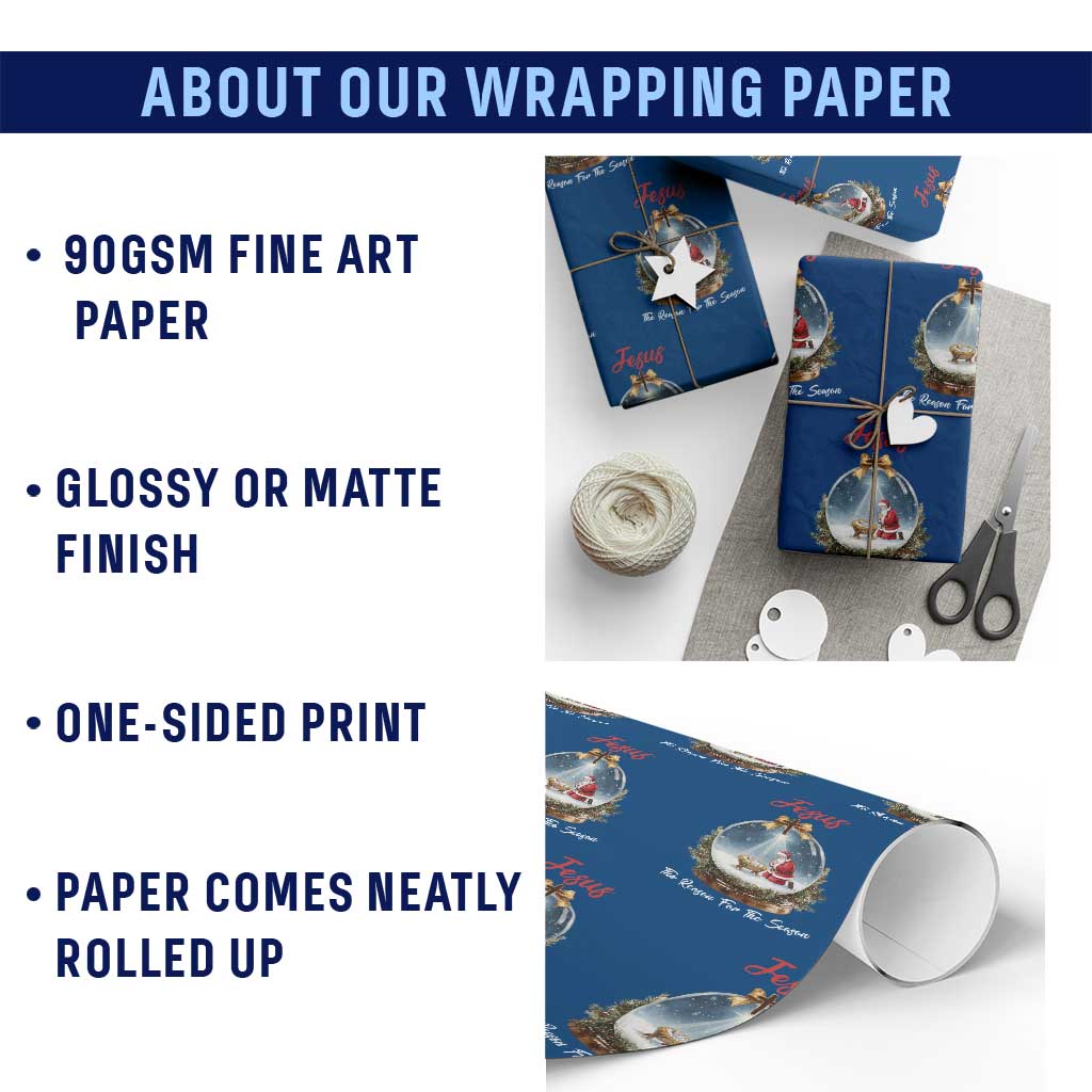 Jesus Santa Xmas Wrapping Paper Roll The Reason For The Season - Wonder Print Shop
