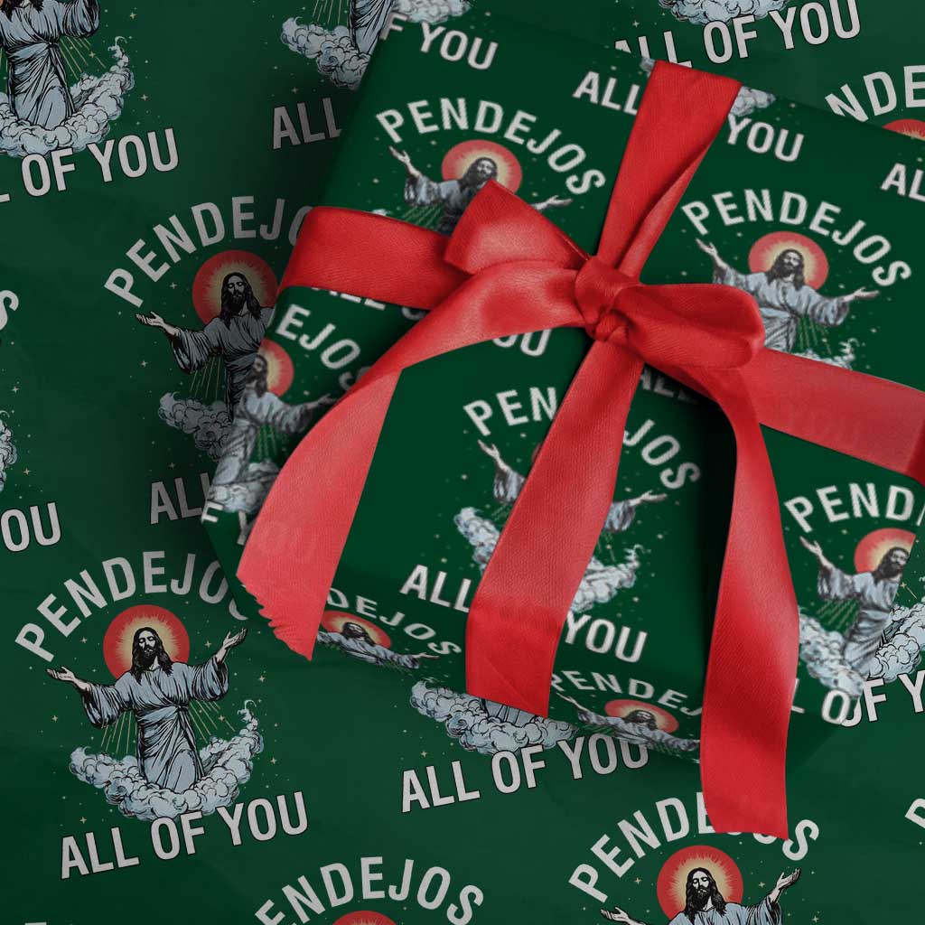 Jesus Sarcastic Humor Wrapping Paper Roll Pendejos All Of You - Wonder Print Shop
