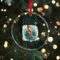 Jesus Saved My Life Crystal Glass Ornament Christian Bible Verse - Wonder Print Shop